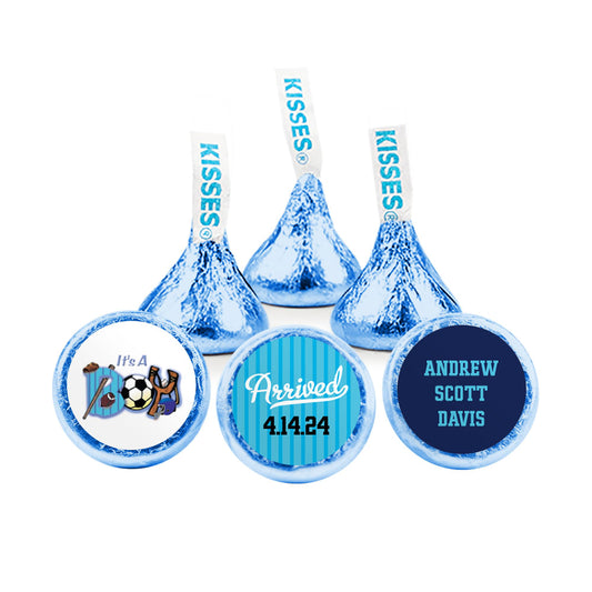 Personalized Boy Birth Announcement Sports Hershey's Kisses