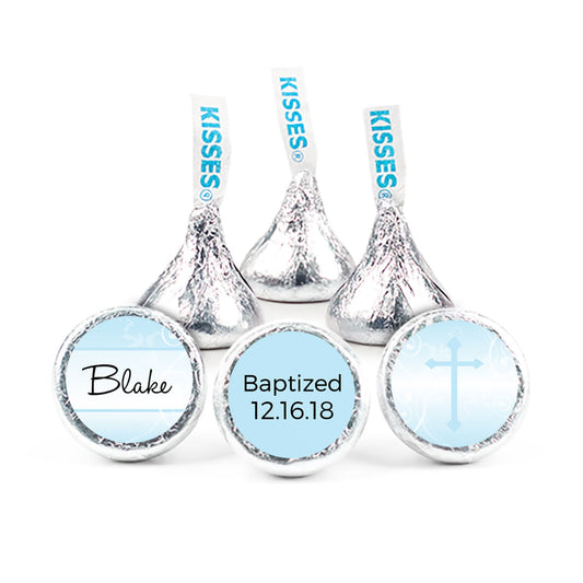 Baptism 3/4" Sticker , Cross & Scroll (108 Stickers)