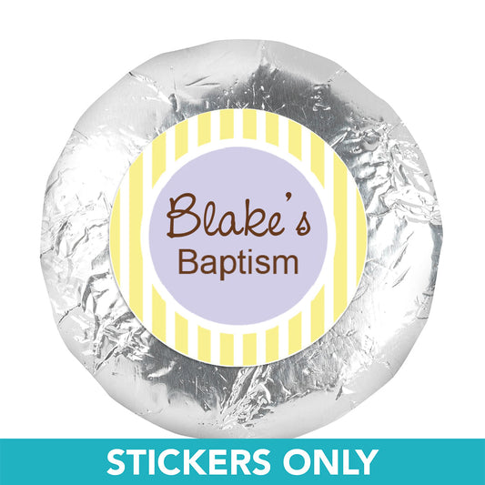 Baptism 1.25" Sticker Dots & Pinstripes (48 Stickers)