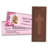 Baptism Personalized Embossed Cross Chocolate Bar Foto con Lunares