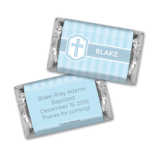 Baptism Personalized Hershey's Miniatures Cross & Stripes