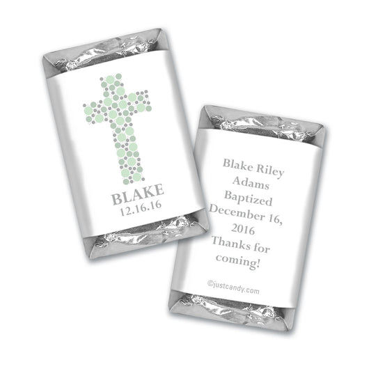 Baptism Personalized Hershey's Miniatures Polka Dot Cross