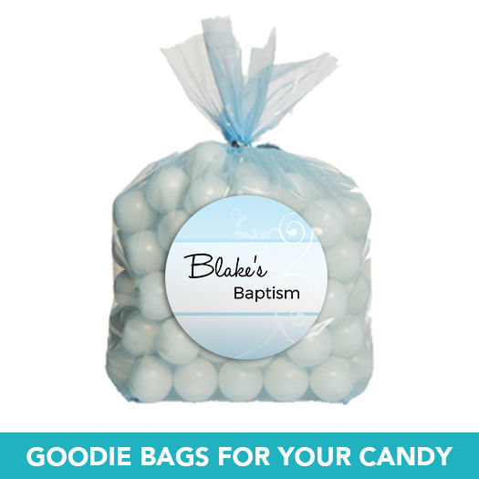 Personalized Boy Baptism Elegant Cross Deluxe Candy Buffet