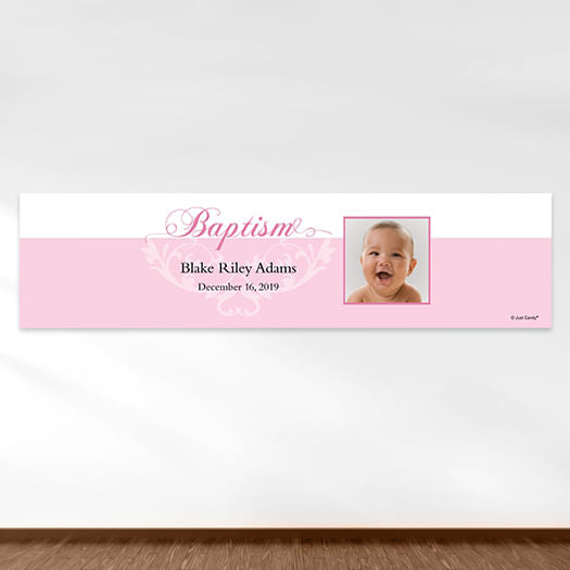 Personalized Baptism Photo 5 Ft. Banner