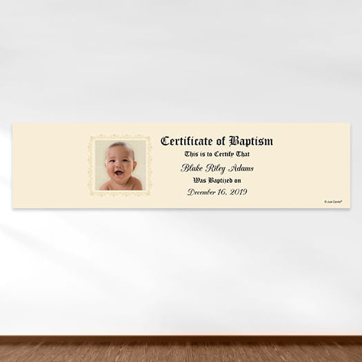 Personalized Baptism Certificate 5 Ft. Banner