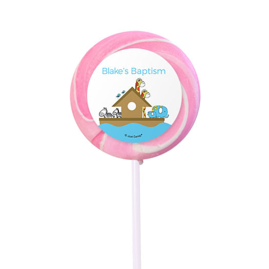 Personalized Baptism Small Swirly Pop Noah's Ark (24 Pack)