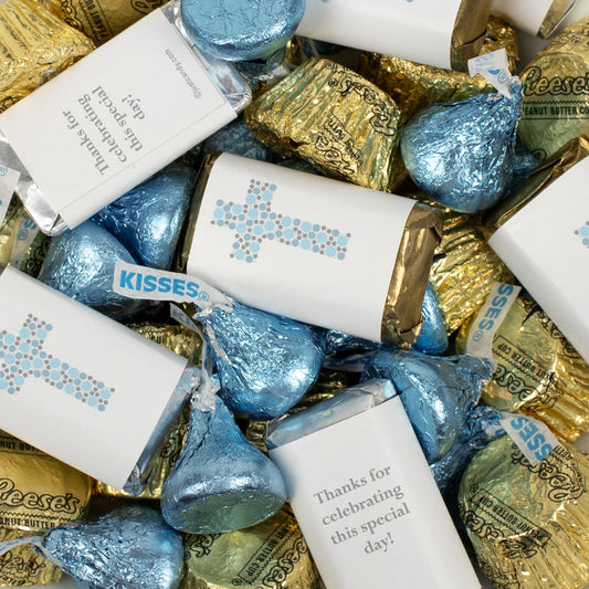 Boy Religious Hershey's Miniatures, Kisses and Reese's Peanut Butter Cups