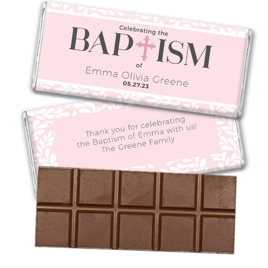 Personalized Pastel Baptism Belgian Chocolate Bar