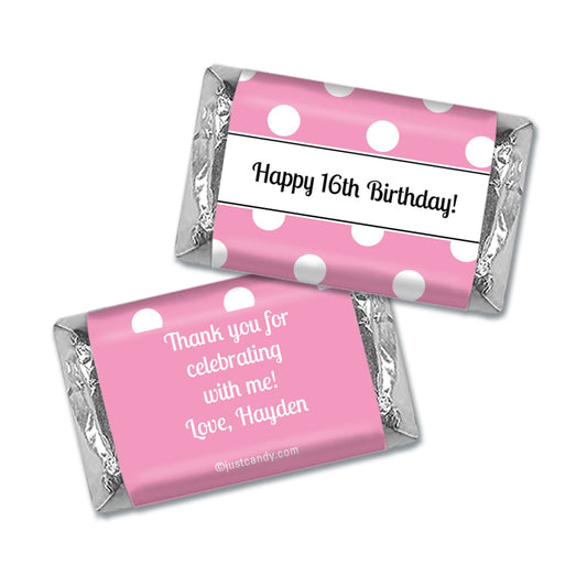 Birthday Personalized Hershey's Miniatures Wrappers Polka Dot