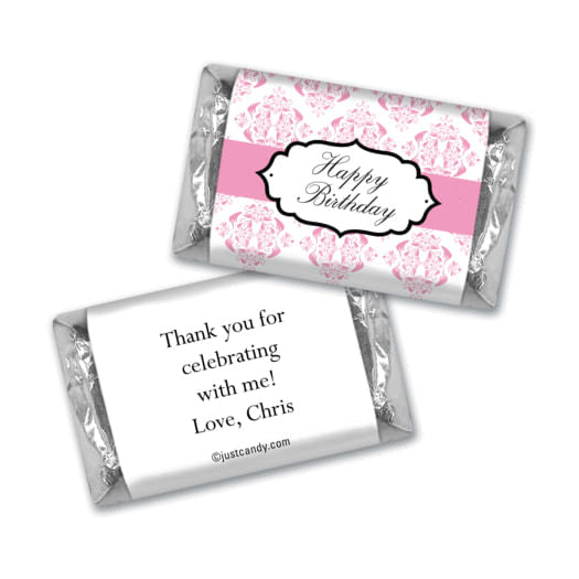 Birthday Personalized Hershey's Miniatures Wrappers Baroque Pattern