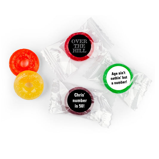 50th Birthday Personalized Life Savers 5 Flavor Hard Candy Over the Hill