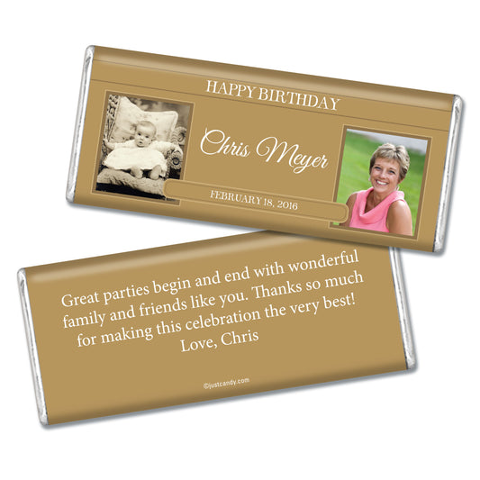 Birthday Personalized Hershey's Milk Chocolate Bar Monogram Then & Now Photos