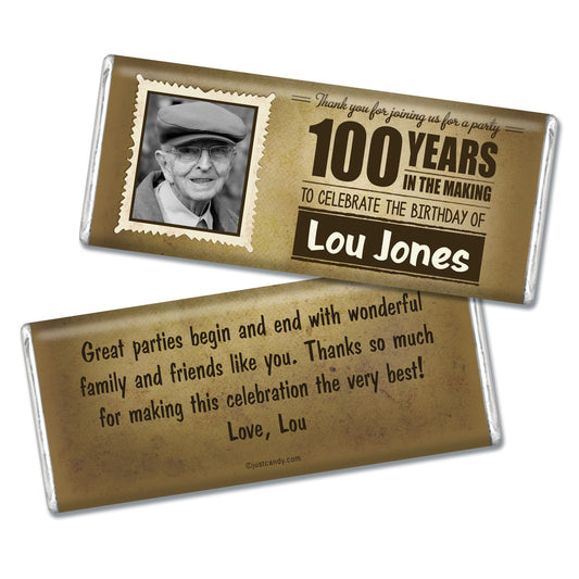 100th Birthday Personalized Hershey's Milk Chocolate Bar Years in the Making Photo