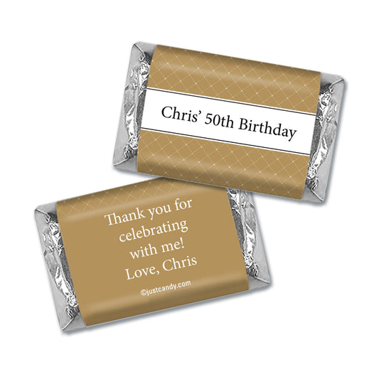 Birthday Personalized Hershey's Miniatures Wrappers Dotted Criss Cross