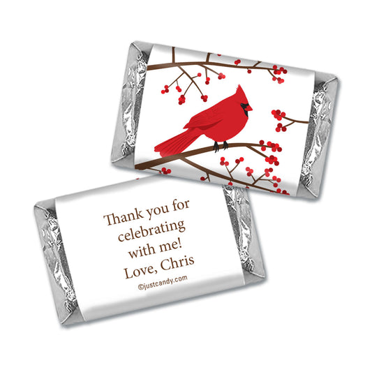 Birthday Personalized Hershey's Miniatures Wrappers Red Cardinal