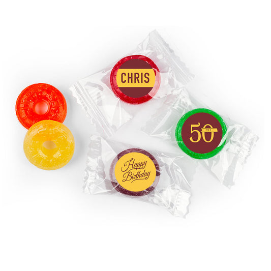 Birthday Personalized Life Savers 5 Flavor Hard Candy Timeless Age Circle