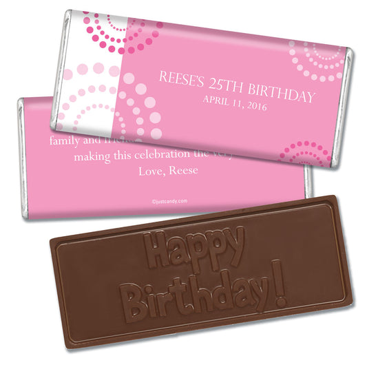 Birthday Personalized Embossed Chocolate Bar Dotted Whirls