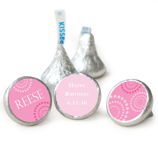 Birthday Personalized Hershey's Kisses Dotted Whirls Assembled Kisses