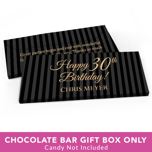 Deluxe Personalized Birthday 30th Candy Bar Favor Box