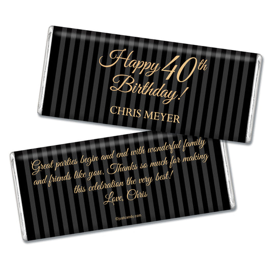 Milestones Personalized Hershey's Milk Chocolate Bar 40th Birthday Favors