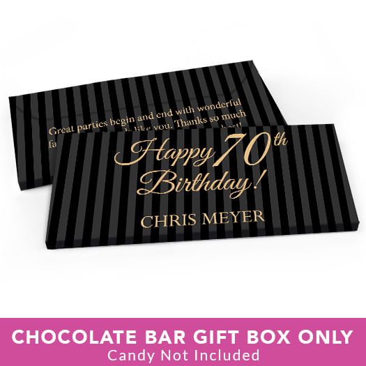 Deluxe Personalized Birthday 70th Candy Bar Favor Box