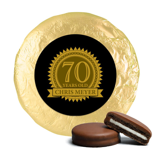 Personalized 70th Birthday Milk Chocolate Covered Oreo Cookies