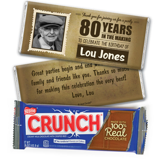 Milestones Personalized Nestle Crunch Chocolate Bar 80th Birthday