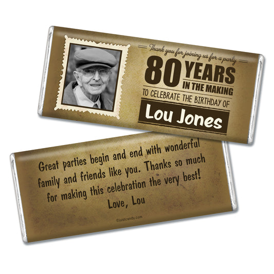 Milestones Personalized Hershey's Milk Chocolate Bar 80th Birthday