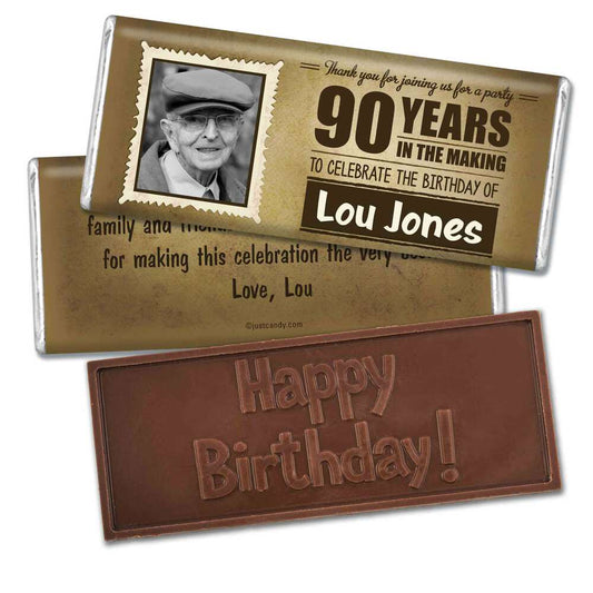 Milestones Personalized Embossed Chocolate Bar 90th Birthday