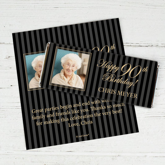 Milestones Personalized Chocolate Bar 90th Birthday Wrappers