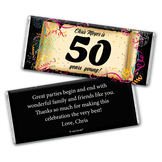 Milestones Personalized Hershey's Milk Chocolate Bar 50th Birthday Chocolates Commemorate