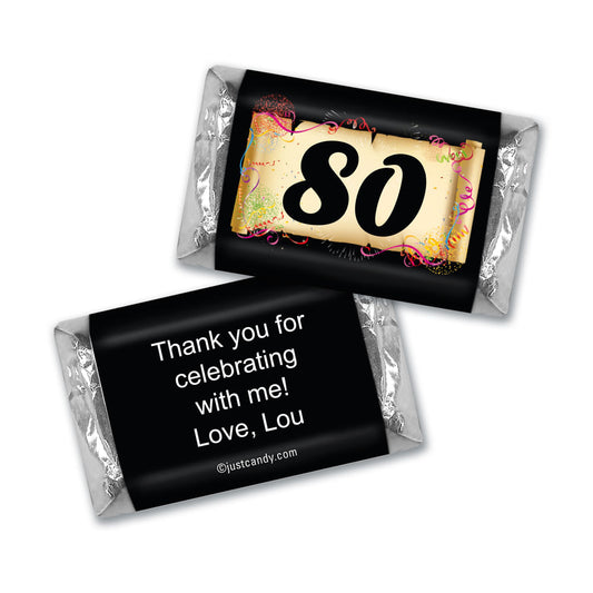 Milestones Personalized Hershey's Miniatures 80th Birthday Chocolates Commemorate