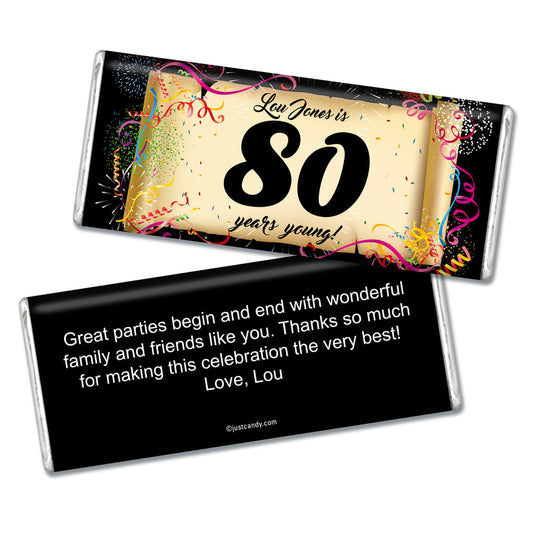 Milestones Personalized Hershey's Milk Chocolate Bar 80th Birthday Chocolates Commemorate