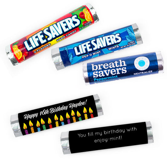 Personalized Birthday Candles Lifesavers Rolls (20 Rolls)