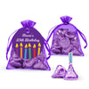 Personalized Birthday Candles Hershey's Kisses Organza Bag with Gift Tag