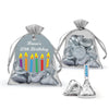 Personalized Birthday Candles Hershey's Kisses Organza Bag with Gift Tag