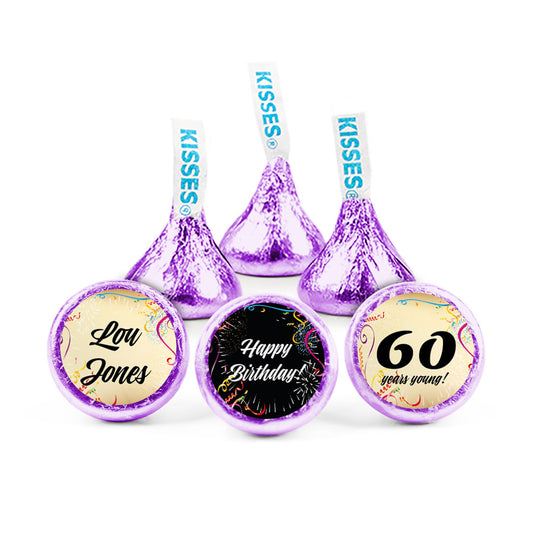 Personalized Milestone 60th Birthday Confetti Hershey's Kisses