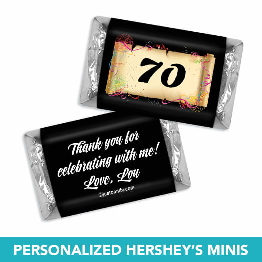 Personalized Milestone 70th Birthday Confetti Deluxe Candy Buffet