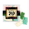 Personalized Milestones 70th Birthday Confetti Scroll JUST CANDY� favor cube with Sugar Sanded Gummy Bears