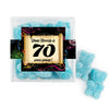 Personalized Milestones 70th Birthday Confetti Scroll JUST CANDY� favor cube with Sugar Sanded Gummy Bears