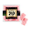 Personalized Milestones 70th Birthday Confetti Scroll JUST CANDY� favor cube with Sugar Sanded Gummy Bears