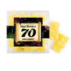 Personalized Milestones 70th Birthday Confetti Scroll JUST CANDY� favor cube with Sugar Sanded Gummy Bears