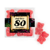 Personalized Milestones 80th Birthday Confetti Scroll JUST CANDY� favor cube with Sugar Sanded Gummy Bears