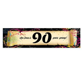 Personalized Birthday Confetti 90th 5 Ft. Banner