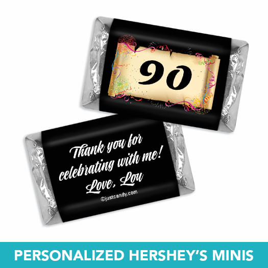 Personalized Milestone 90th Birthday Confetti Deluxe Candy Buffet