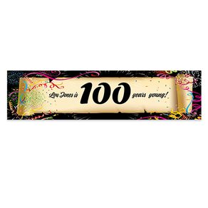 Personalized Birthday Confetti 100th 5 Ft. Banner