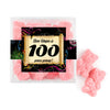 Personalized Milestones 100th Birthday Confetti Scroll JUST CANDY� favor cube with Sugar Sanded Gummy Bears