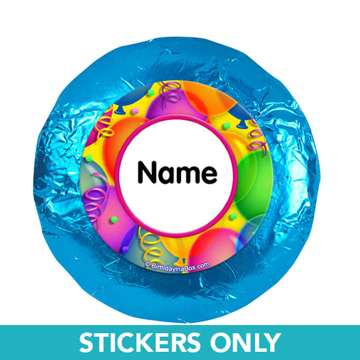 Balloon Bash Personalized 1.25" Stickers (48 Stickers)