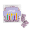 Personalized Birthday Candles JUST CANDY� favor cube with Sugar Sanded Gummy Bears