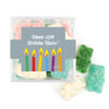 Personalized Birthday Candles JUST CANDY� favor cube with Sugar Sanded Gummy Bears